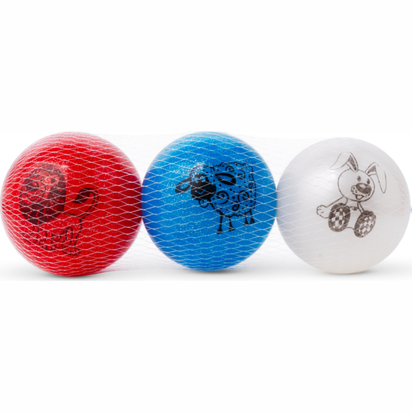 Набор детских мячей, MD-TR, диаметр 10 см, в комплекте 3 шт, белый, красный, синий