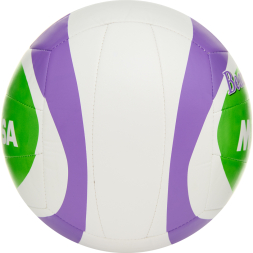 Мяч вол. пляжн. MIKASA BV543C-VXB-VLG, 18 панелей,синт.кожа (ТПУ),маш.сш., бут.кам, бело-фиол-зел