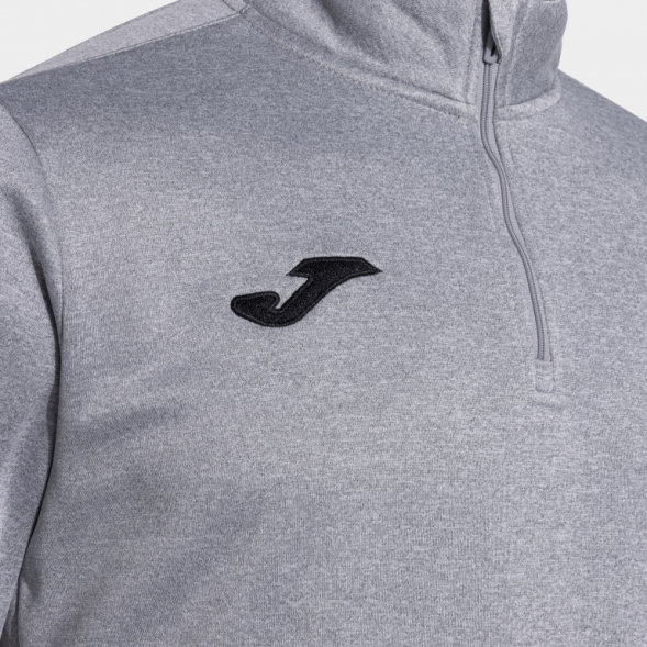 SUDADERA OLIMPIADA GRIS MELANGE NEGRO