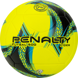 Мяч футзал. PENALTY BOLA FUTSAL LIDER XXIII, 5213412250-U, р.4, PU, термосшивка, желто-сине-черный