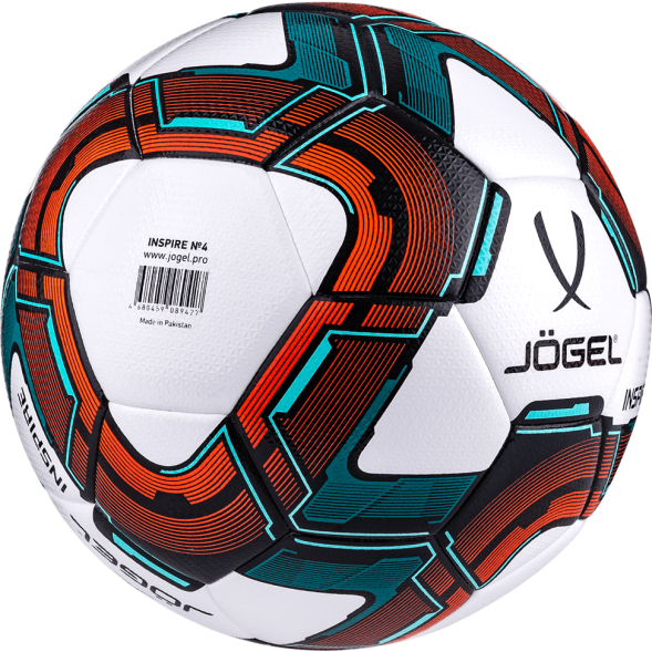 Мяч футзальный JOGEL Inspire №4, белый/черный/красный