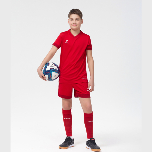 Футболка игровая JOGEL DIVISION PerFormDRY Union Jersey, красный/ темно-красный/белый, детский