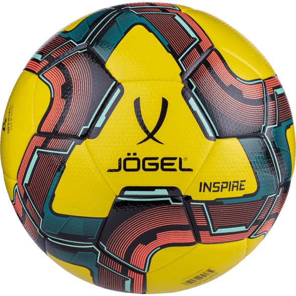 Мяч футзальный JÖGEL Inspire №4, желтый/черный/красный