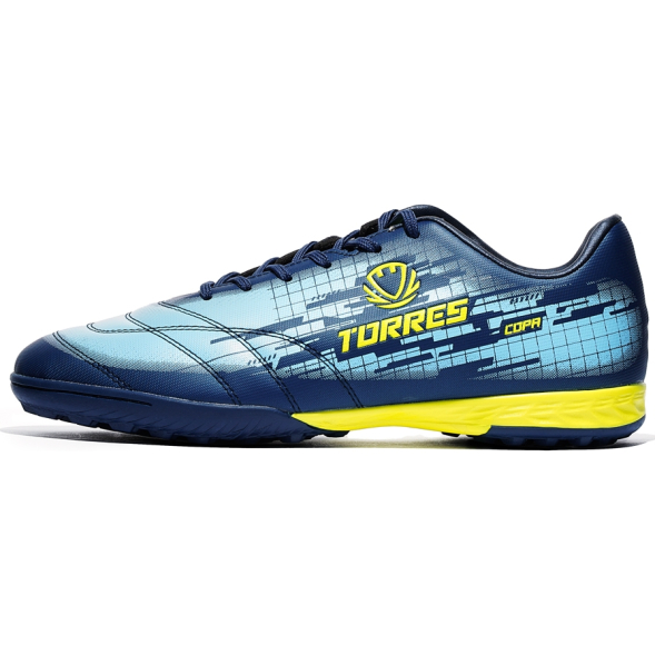 Бутсы футбольные (многошиповки) подростковые TORRES COPA-J, TS234237-736-37, р.37, сине-голубой