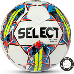 Мяч футзал. SELECT Futsal Mimas, 1053460005, р.4, FIFA Basic, 32пан, гл.ПУ, руч.сш, бел-сине-красный