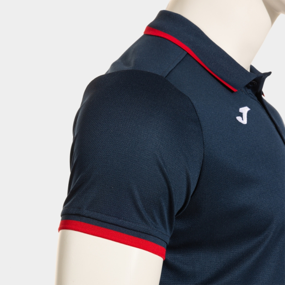 POLO MANGA CORTA COMBI PREMIUM MARINO ROJO
