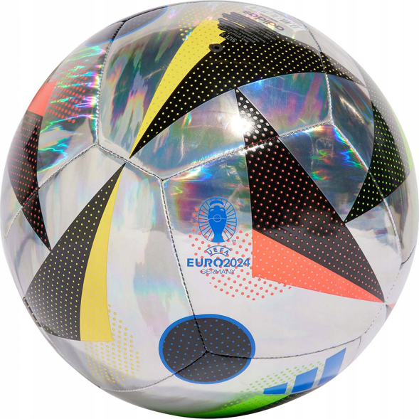 Мяч футб. ADIDAS Euro24 Training Foil IN9368, р.5, 12п, ТПУ, маш.сш, серебристый