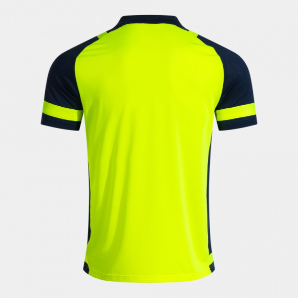 POLO MANGA CORTA LIDER AMARILLO FLUOR MARINO