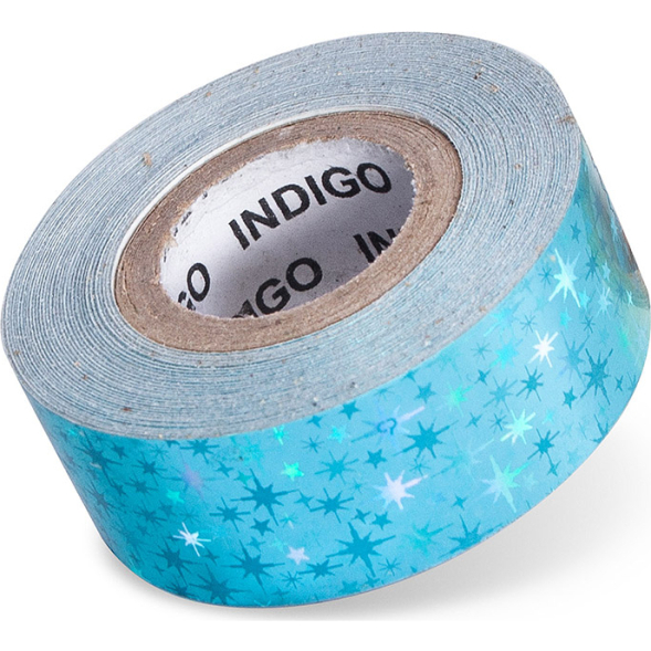 Обмотка для гимнастического обруча INDIGO Stars IN380-LB, 20мм*14м, голубой