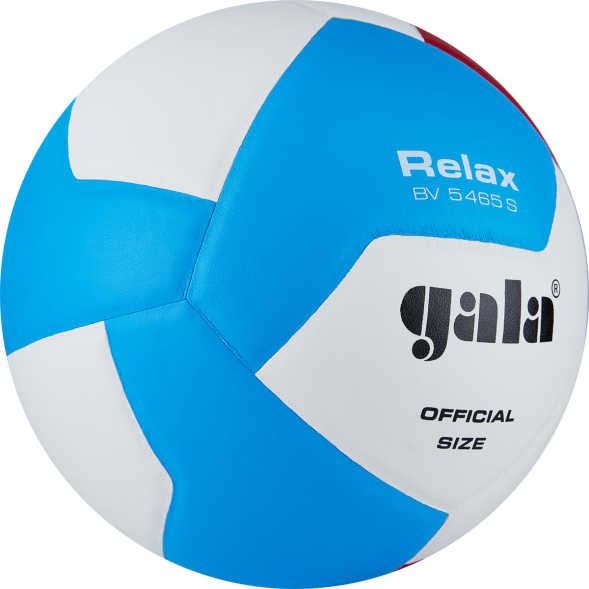 Мяч вол. GALA Relax 12, BV5465S, р. 5, синт. кожа ПУ, клееный, бут. камера, бело-сине-красный