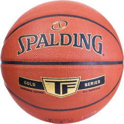 Мяч баск. SPALDING TF Gold 76857z, р.7, композит (микрофибра), коричнево-черный