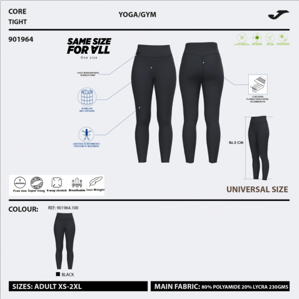 MALLAS LARGAS INDOOR GYM NEGRO