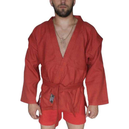 Куртка для самбо Atemi с поясом без подкладки, красная, плотность 550 г/м2, размер 38, AX5