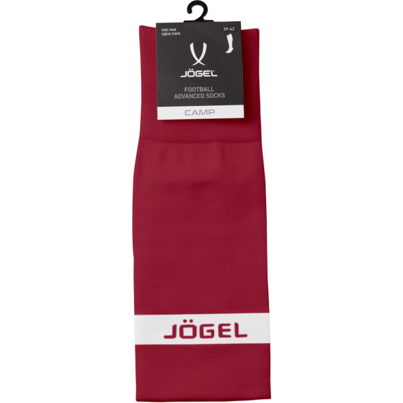 Гетры футбольные JOGEL CAMP ADVANCED SOCKS, гранатовый/белый