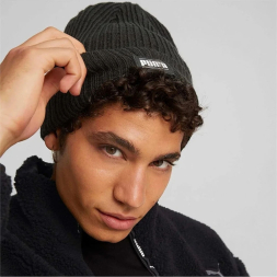 Шапка PUMA Ribbed Classic Cuff Beanie, 02403806, белый