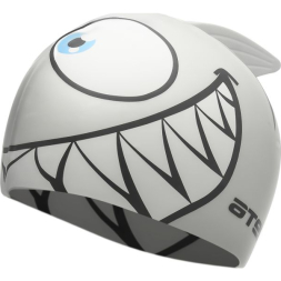 Шапочка для плавания Атеми, силикон (дет.), рыбка-, серебро, FC203