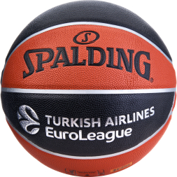 Мяч баск. SPALDING TF-500 Excel Euroleague р.7, 77101z, композит, коричнево-черный
