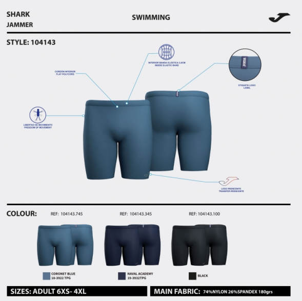 BERMUDA DE BAÑO SHARK NEGRO