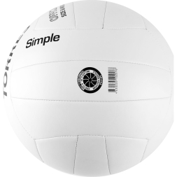 Мяч вол. TORRES Simple, V32105, р.5, синт.кожа (ТПУ), маш. сшивка, бут. камера, бело-черный