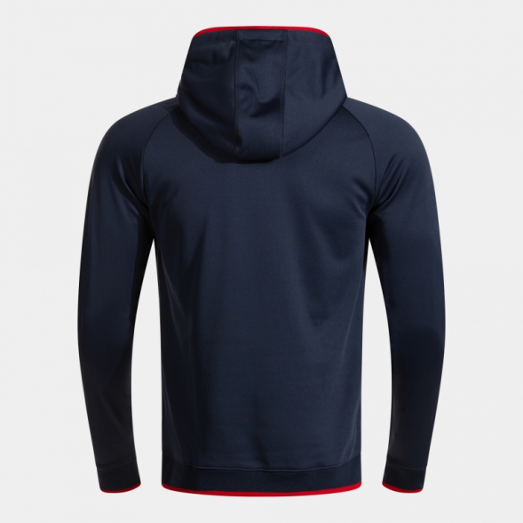 SUDADERA CON CAPUCHA COMBI PREMIUM MARINO ROJO