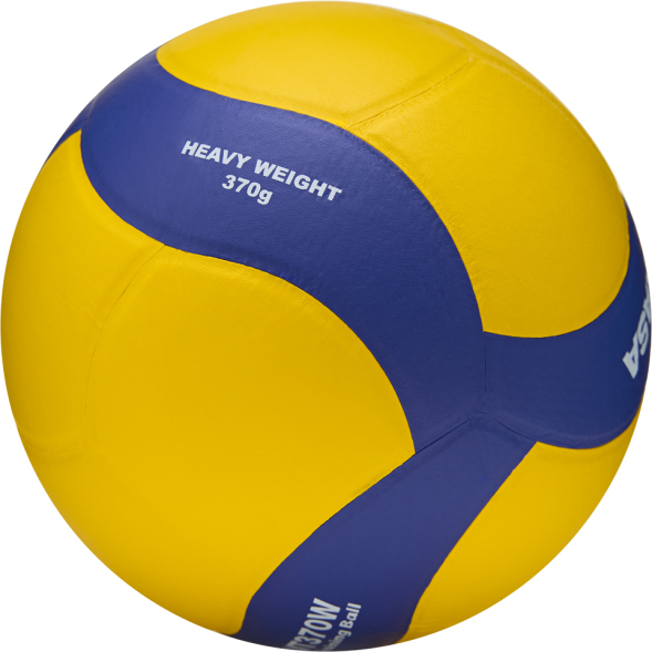 Мяч вол. утяж. MIKASA VT370W, р 5, 18 панелей, синт.кожа (ПУ), вес 370г, клееный, сине-желтый