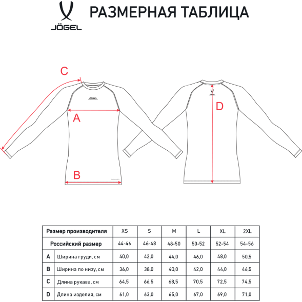 Футболка компрессионная с длинным рукавом JÖGEL PerFormDRY Baselayer Tee LS 2, темно-синий