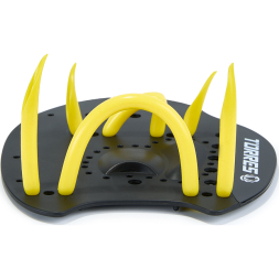 Лопатки для плавания TORRES, Арт.SWP112401BL, р.S, черно-желтый