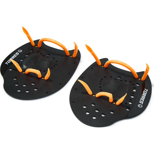 Лопатки для плавания TORRES, Арт.SWP112401BL, р.S, черно-желтый