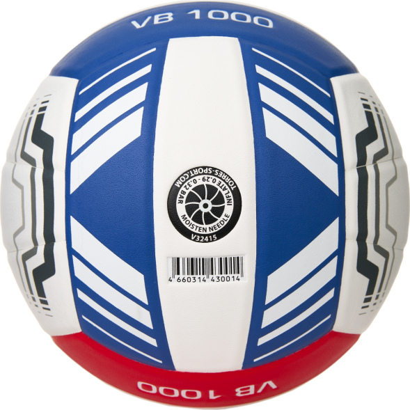 Мяч вол. TORRES VB 1000, V32415, р.5, синт.кожа (микрофибра), клееный, бут.кам, бел-син-красный