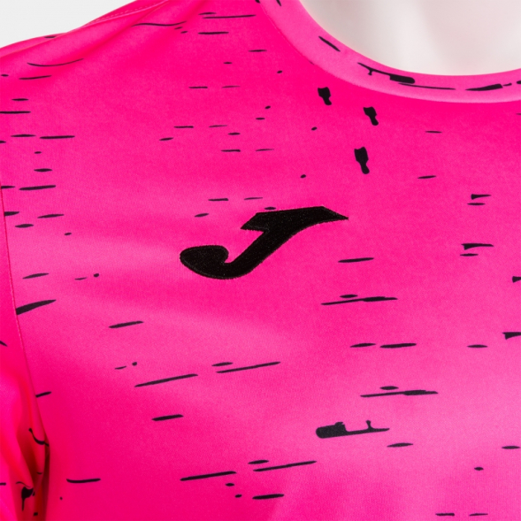 CAMISETA MANGA CORTA PRO TEAM ROSA FLÚOR NEGRO