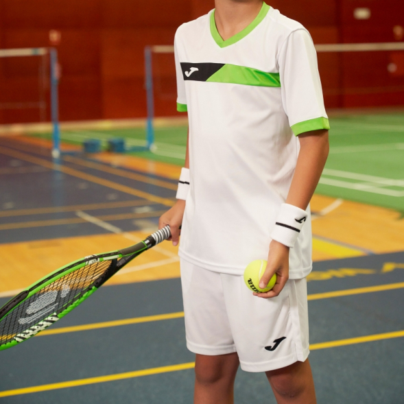 CAMISETA MANGA CORTA COURT BLANCO VERDE FLÚOR