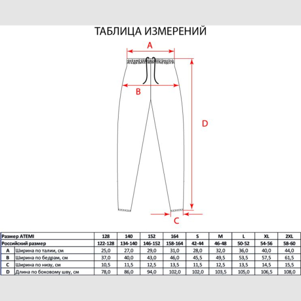 Брюки тренировочные детские ATEMI, цв.т.синий, арт.APNT-001JSS23-DNV (128)