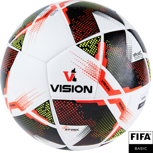 Мяч футб. VISION Spark, F324045, р.5, FIFA Basiс, 24 пан,ПУ,2 подкл.слой,гибрид.сшив,бело-мультикол