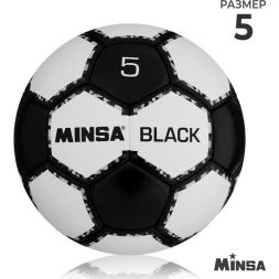 Мяч футбольный MINSA Black, PU, ручная сшивка, 32 панели, р. 5