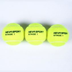 Мяч теннисный детский NS Green, 5021001, уп.3 шт, резина, шерть, нейлон, желто-зеленый