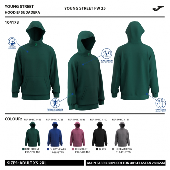 SUDADERA CON CAPUCHA U-TRIBE VERDE