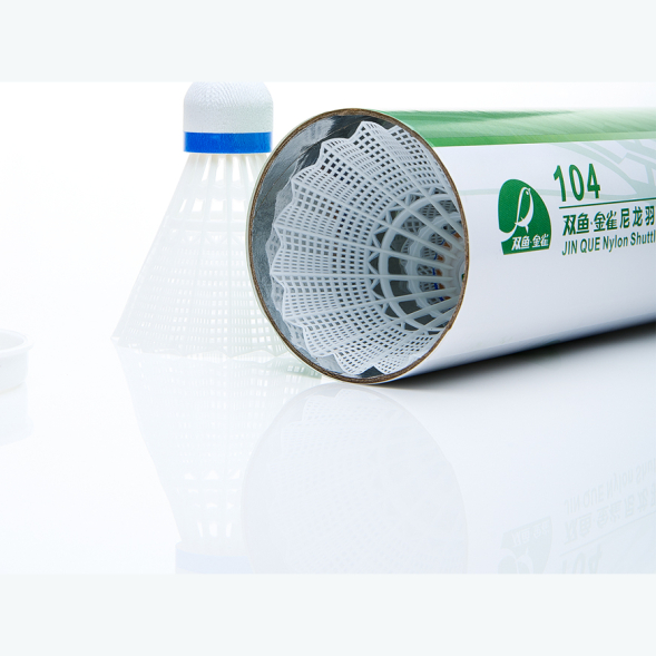 Воланы для бадминтона DOUBLE FISH JINQUE 104w ( нейлон), 6 шт, белый