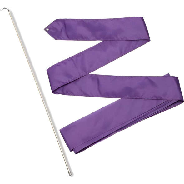 Лента гимнастическая с палочкой 56см, СЕ6-G, дл.6м, пластик, металл, полиэстер,зеленый