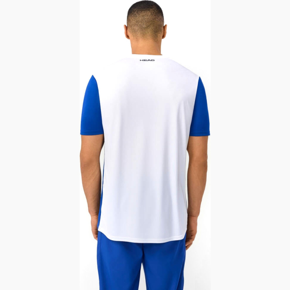 Футболка мужская HEAD Club 25 Tech T-Shirt M 811725-ROWH-S, р.S, полиэстер, бело-синий