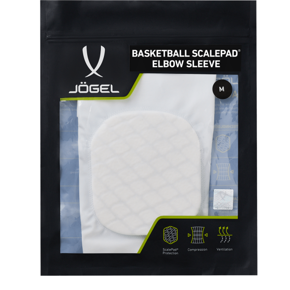 Рукав баскетбольный с защитой JOGEL SCALEPAD ELBOW SLEEVE, белый