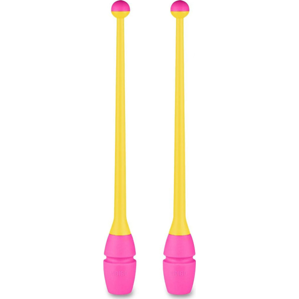 Булавы для художественной гимнастики INDIGO IN017, длина 36 см, каучук, вставляющиеся