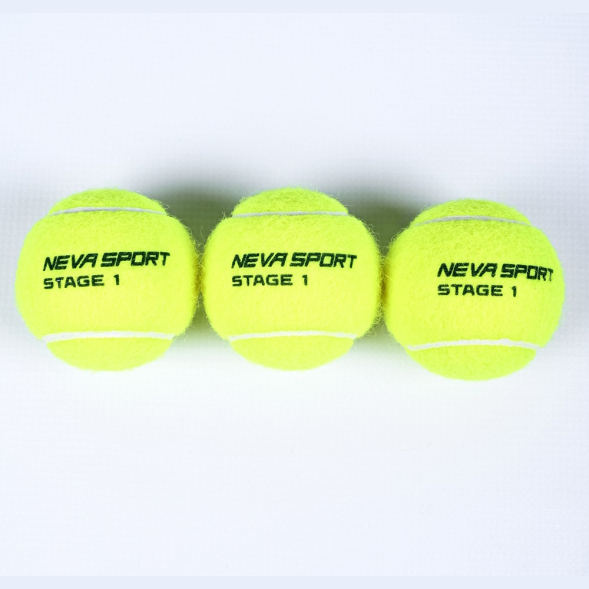 Мяч теннисный детский NS Green, 5021001, уп.3 шт, резина, шерть, нейлон, желто-зеленый