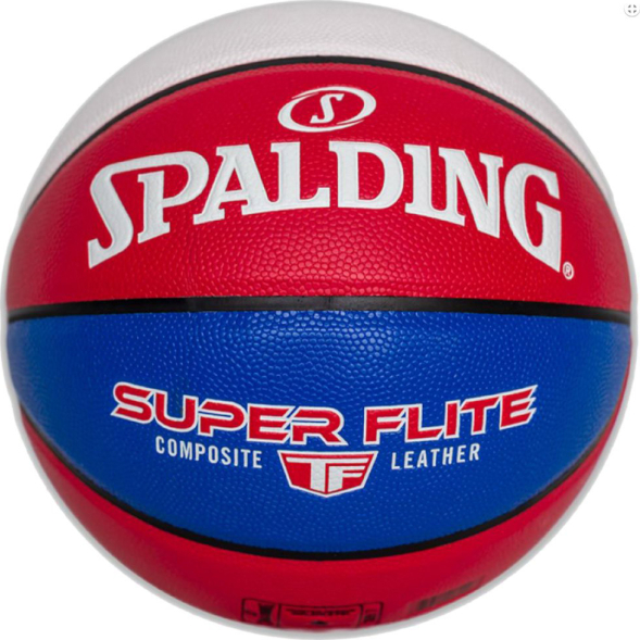 Мяч баск. SPALDING Super Flite 76928z, р.7, синт.кожа (композит), красно-сине-белый