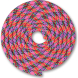 Скакалка гимнастическая INDIGO SM-360-BCL, утяжеленная, длина 3м, шнур, голубо-кораллово-лимонный