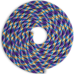 Скакалка гимнастическая INDIGO SM-360-BCL, утяжеленная, длина 3м, шнур, голубо-кораллово-лимонный