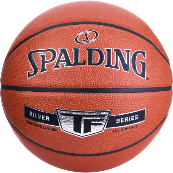 Мяч баск. SPALDING Silver TF 76859z, р.7, композит. кожа (ПУ), коричнево-черный
