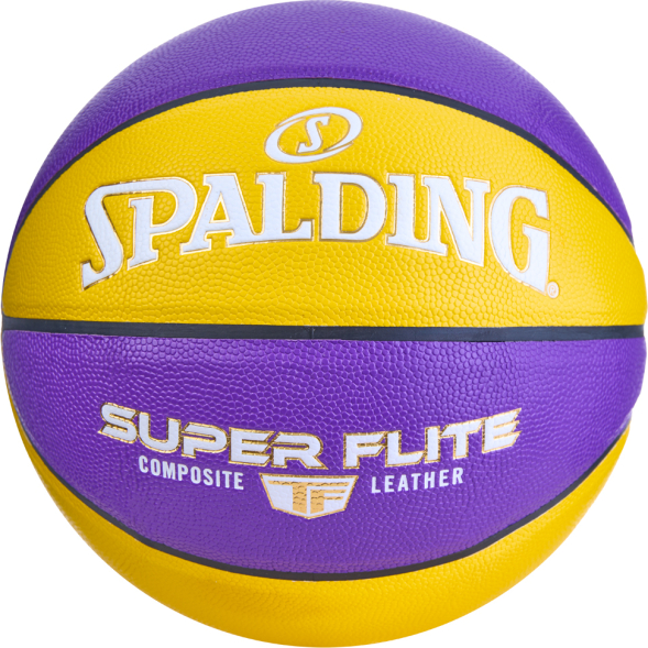Мяч баск. SPALDING Super Flite 76930z, р.7, синт. кожа (композит), желто-фиолетовый