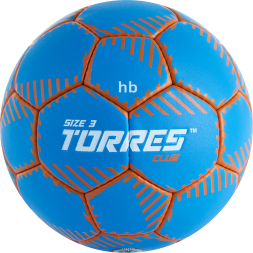 Мяч ганд. TORRES Club, H32443, р.3, ПУ, 5 подкл. слоев, руч. сшивка, синий