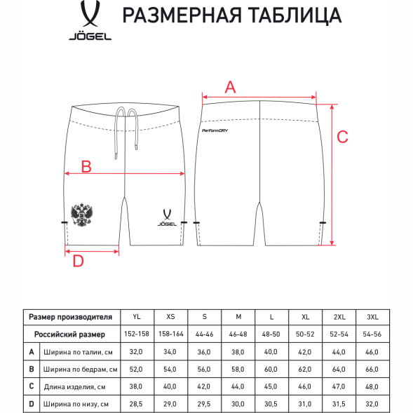 Шорты вратарские JOGEL NATIONAL PerFormDRY GK Shorts, черный