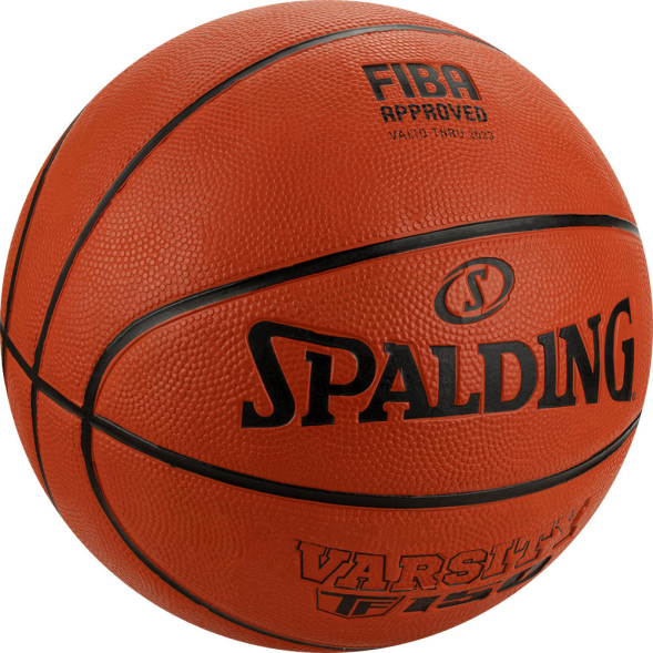 Мяч баск. SPALDING TF-150 Varsity Logo FIBA 84423z, р.5, FIBA Approved, резина, коричнево-черный